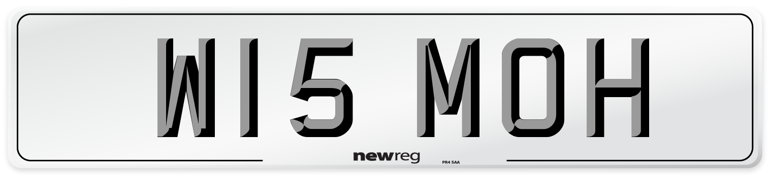 W15 MOH Number Plate from New Reg